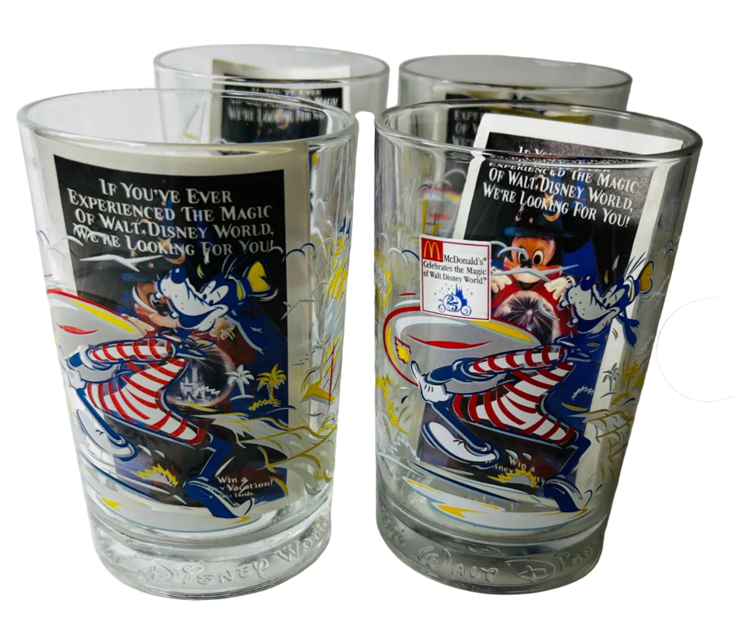 1996 Walt Disney World 25th Anniversary Cup - Goofy Set of 4