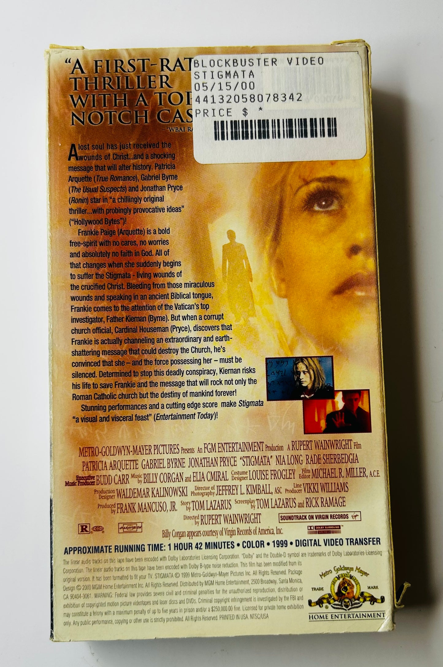 Stigmata VHS - Patricia Arquette Religious Horror Classic