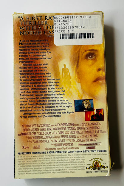 Stigmata VHS - Patricia Arquette Religious Horror Classic