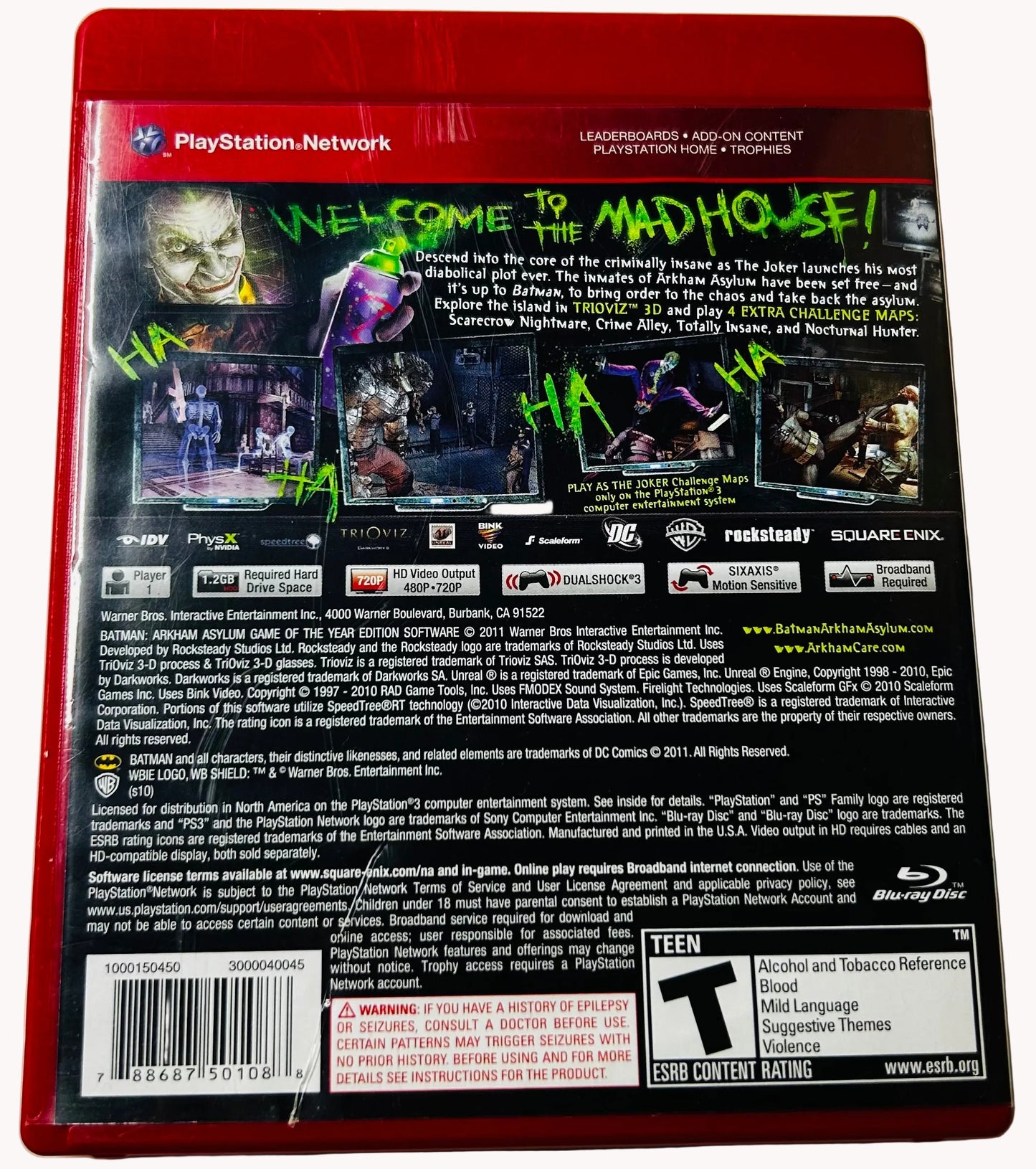 Batman: Arkham Asylum - Game of the Year Edition - Complete in Box (CIB) - PlayStation 3 by Rocksteady Studios