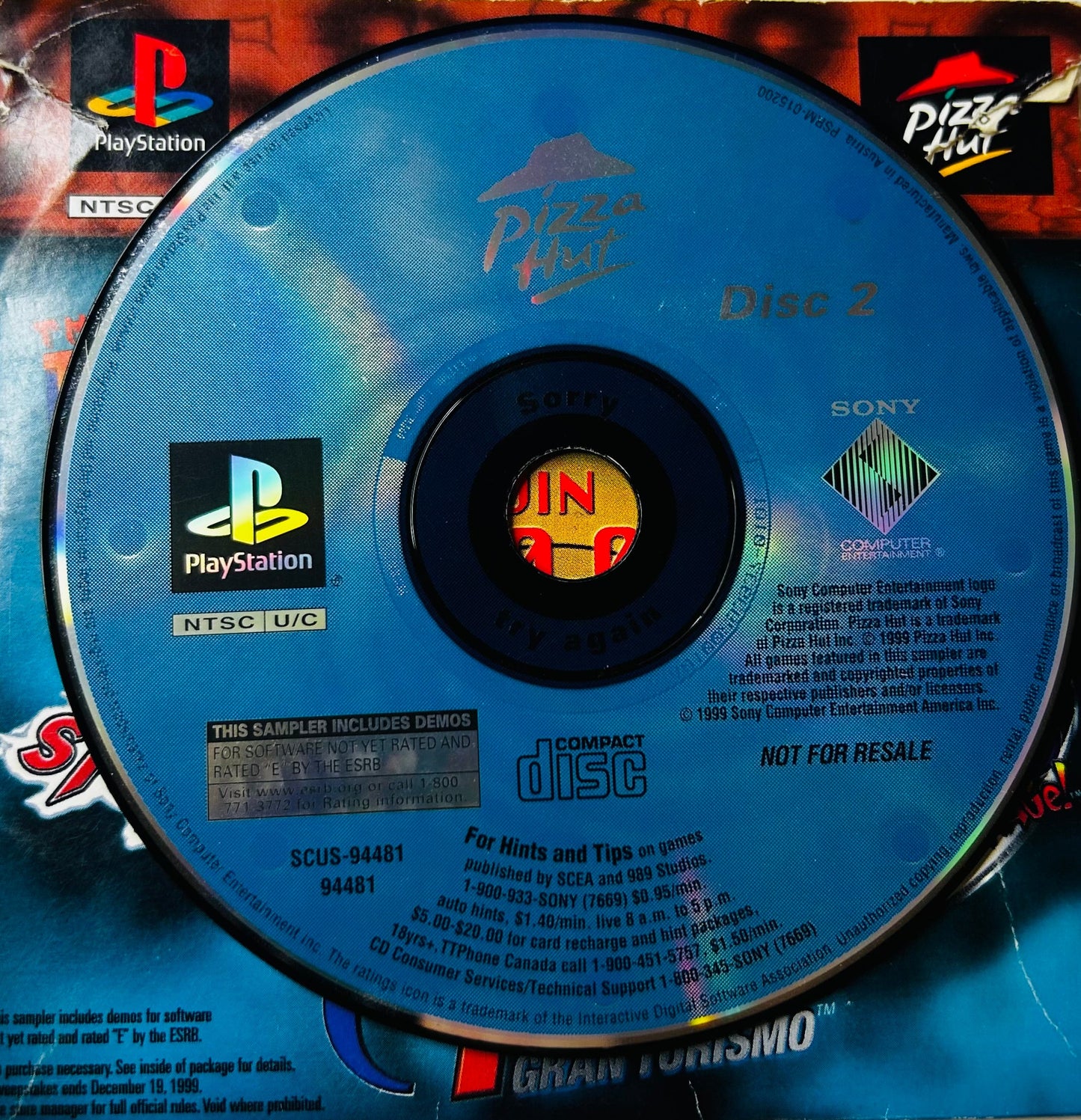 Pizza Hut Demo Disc 2 - PlayStation PS1 - Complete with Case