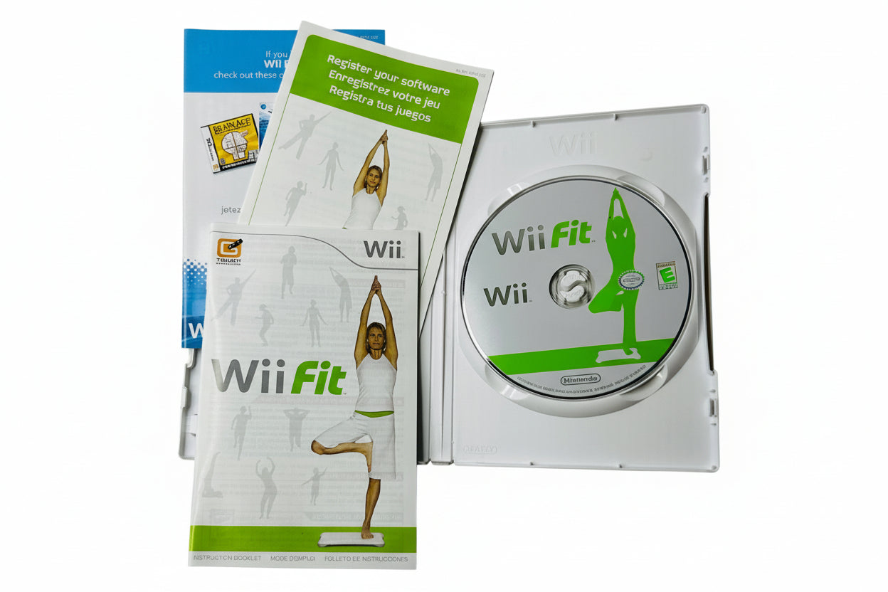 Wii Fit - Nintendo Wii (Game, Case & Manual - No Balance Board)