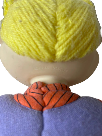 Rugrats Angelica Pickles Plush Doll — Mattel/Viacom, Nickelodeon (1997), Soft Body w/ Vinyl Head & Poseable Yarn Hair