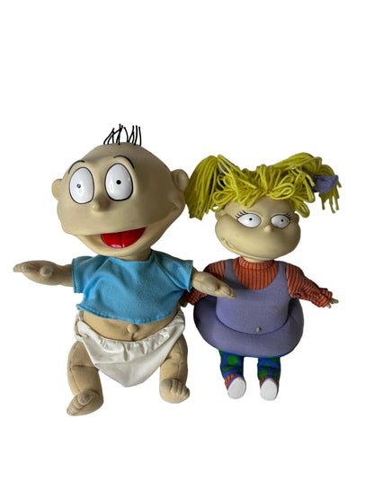 Rugrats Tommy Pickles Talking Plush Doll — Mattel/Viacom, Nickelodeon (1997), Light-Up Crayon, Tested & Working