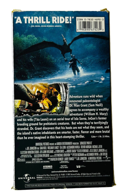 Jurassic Park III (Directed by Joe Johnston, Starring Sam Neill) - VHS