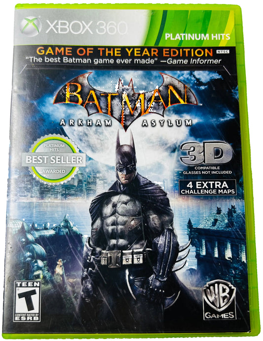 Batman: Arkham Asylum GOTY Edition (Platinum Hits, CIB) - Xbox 360 | Rocksteady Studios