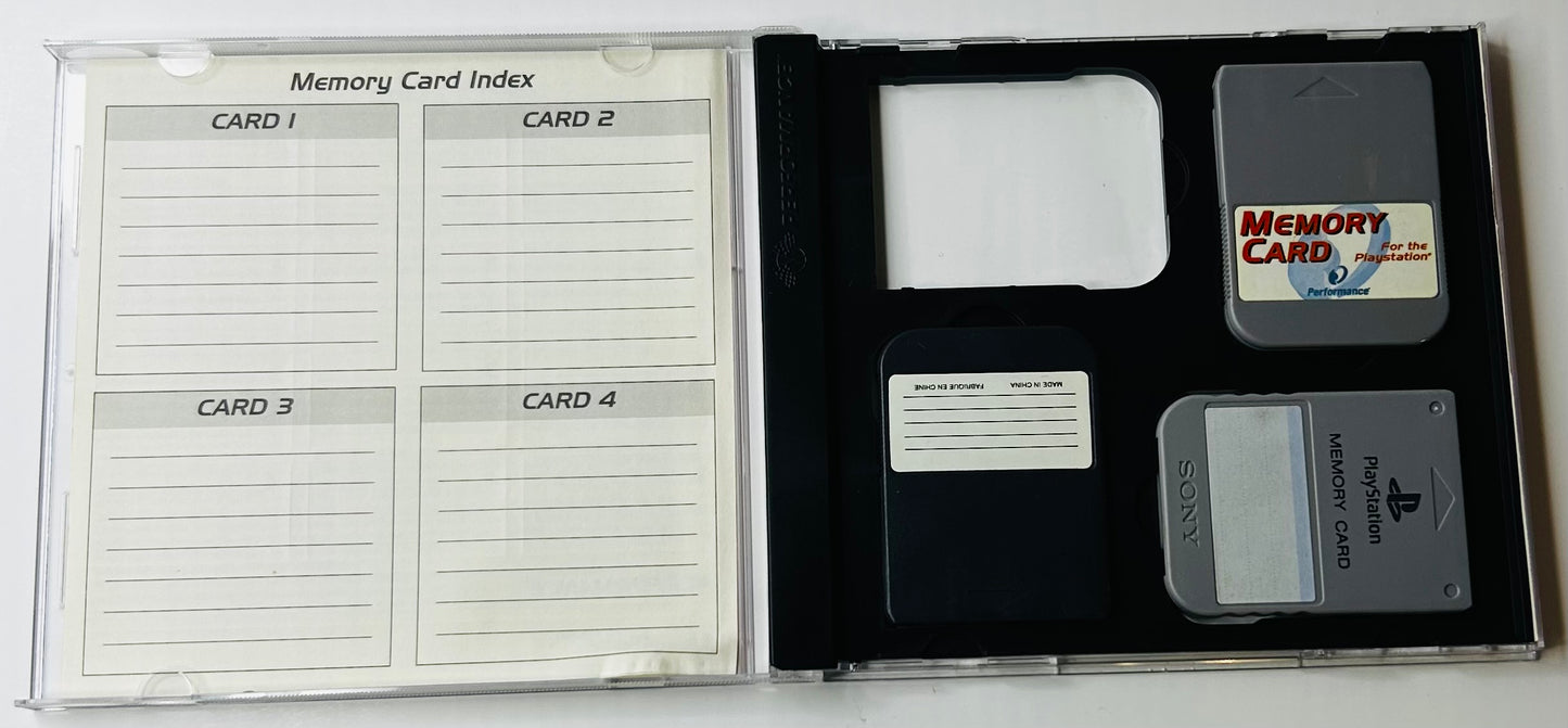 Performance Memory Card Case for PlayStation - PS1 - 4-Slot Case with 3 Memory Cards