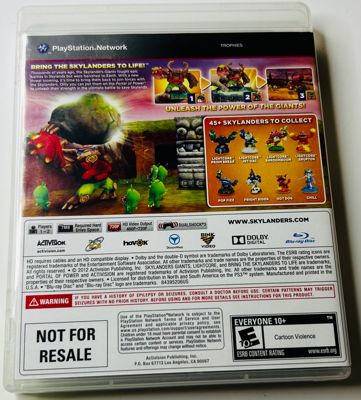 Skylanders Giants - Complete in Box (CIB) - PlayStation 3 by Toys for Bob - Not for Resale