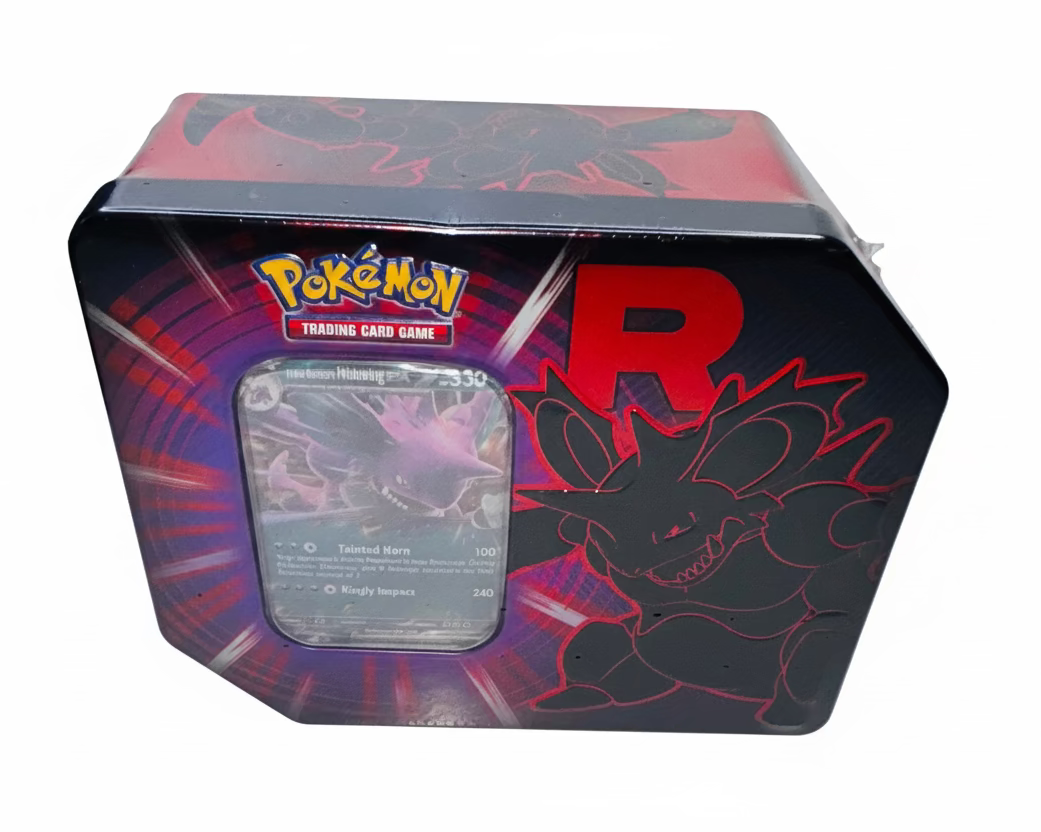 Team Rocket's Nidoking Booster Tin - Pokémon TCG - Factory Sealed