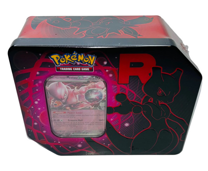Team Rocket's Mewtwo Booster Tin - Pokémon TCG - Factory Sealed