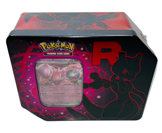 Team Rocket's Mewtwo Booster Tin - Pokémon TCG - Factory Sealed