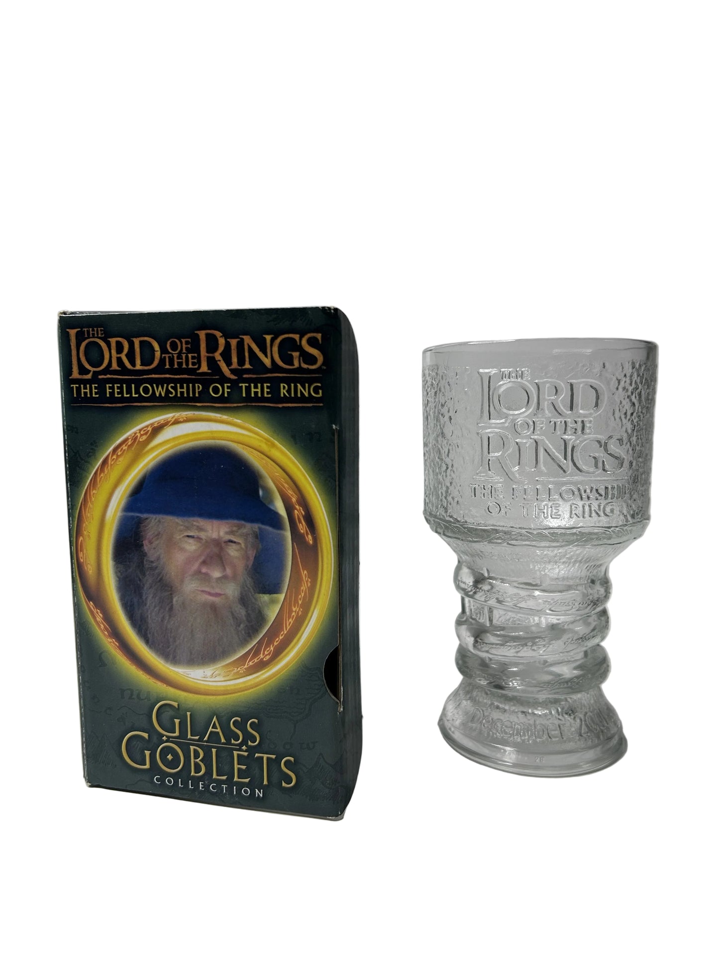 Lord of the Rings Glass Goblets Collection - Complete Set of 4 (Fellowship of the Ring, New Line Cinema)