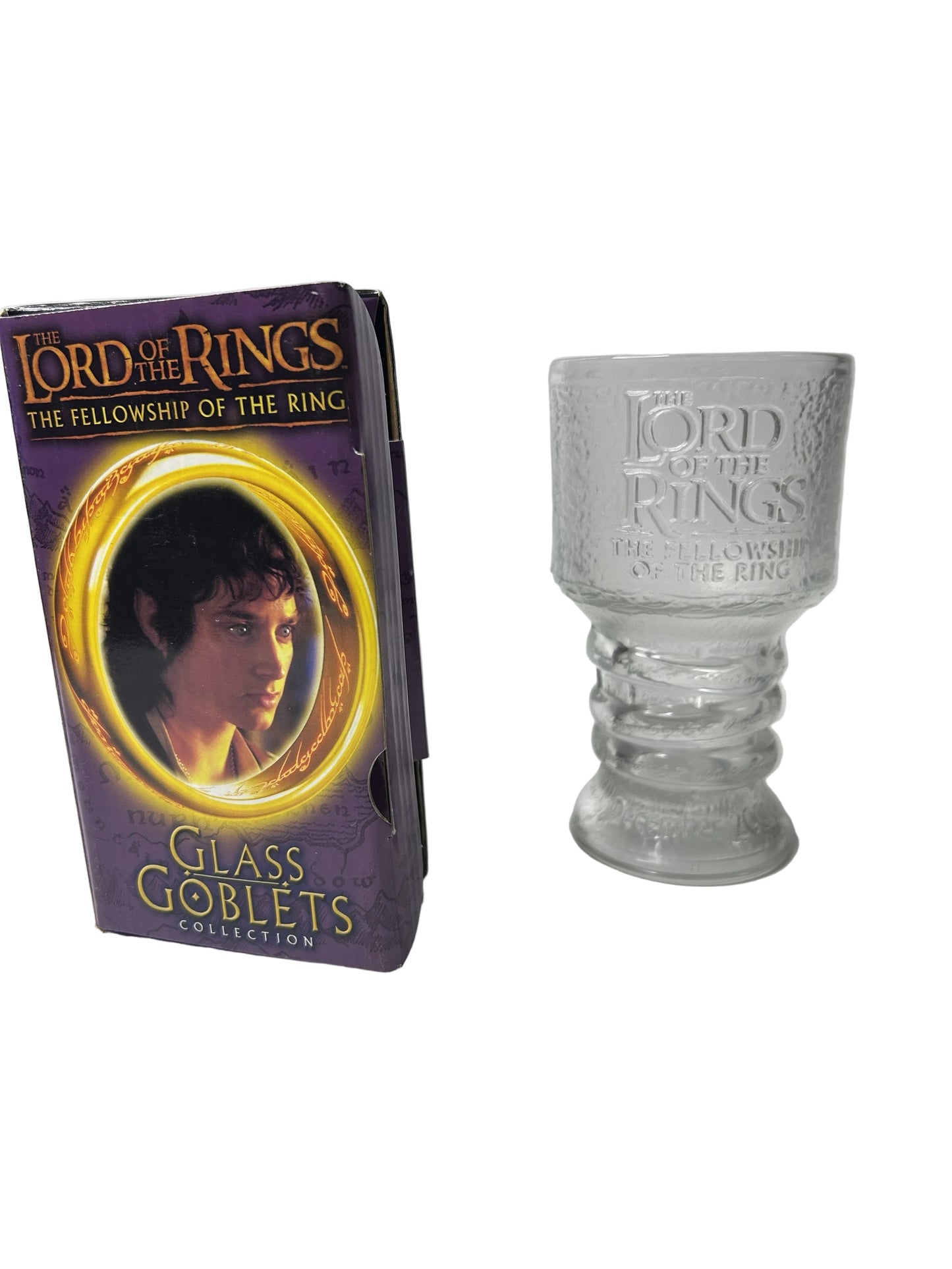 Lord of the Rings Glass Goblets Collection - Complete Set of 4 (Fellowship of the Ring, New Line Cinema)