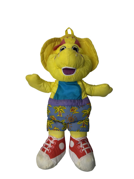 BJ Plush Toy - Barney & Friends Vintage Yellow Dinosaur with Palm Tree Shorts