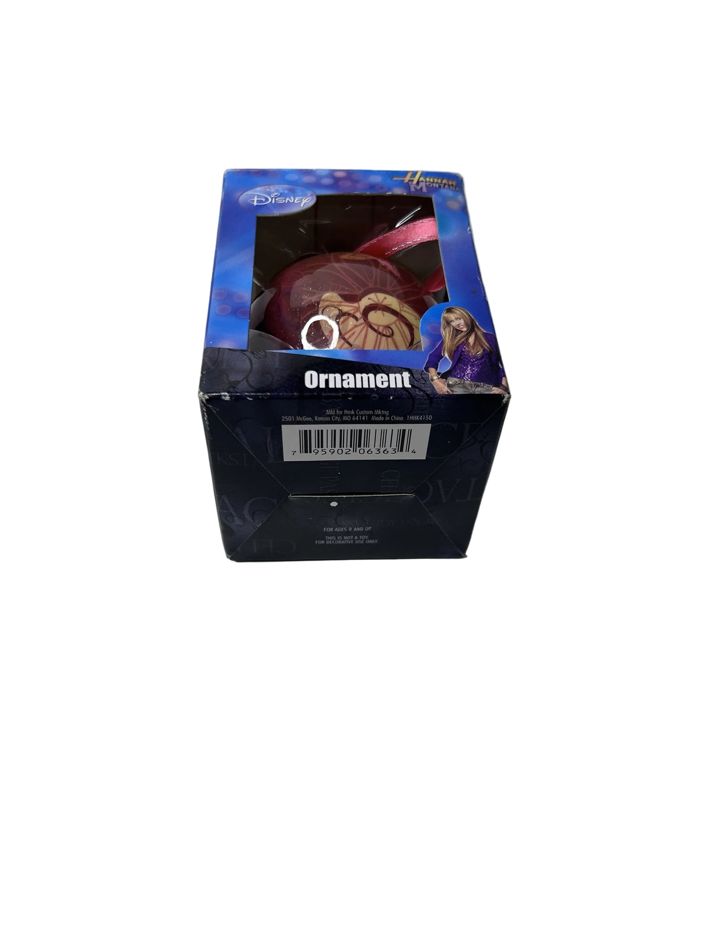 Hannah Montana Christmas Ornament - Disney Purple Ball Ornament (Complete in Box, Never Opened)