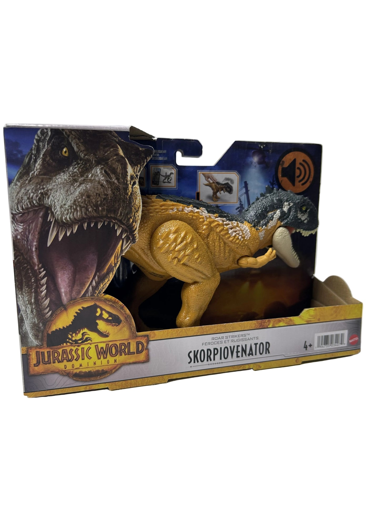 Skorpiovenator Action Figure - Jurassic World Dominion Roar Strikers (Mattel, Complete in Box)