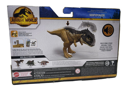 Skorpiovenator Action Figure - Jurassic World Dominion Roar Strikers (Mattel, Complete in Box)