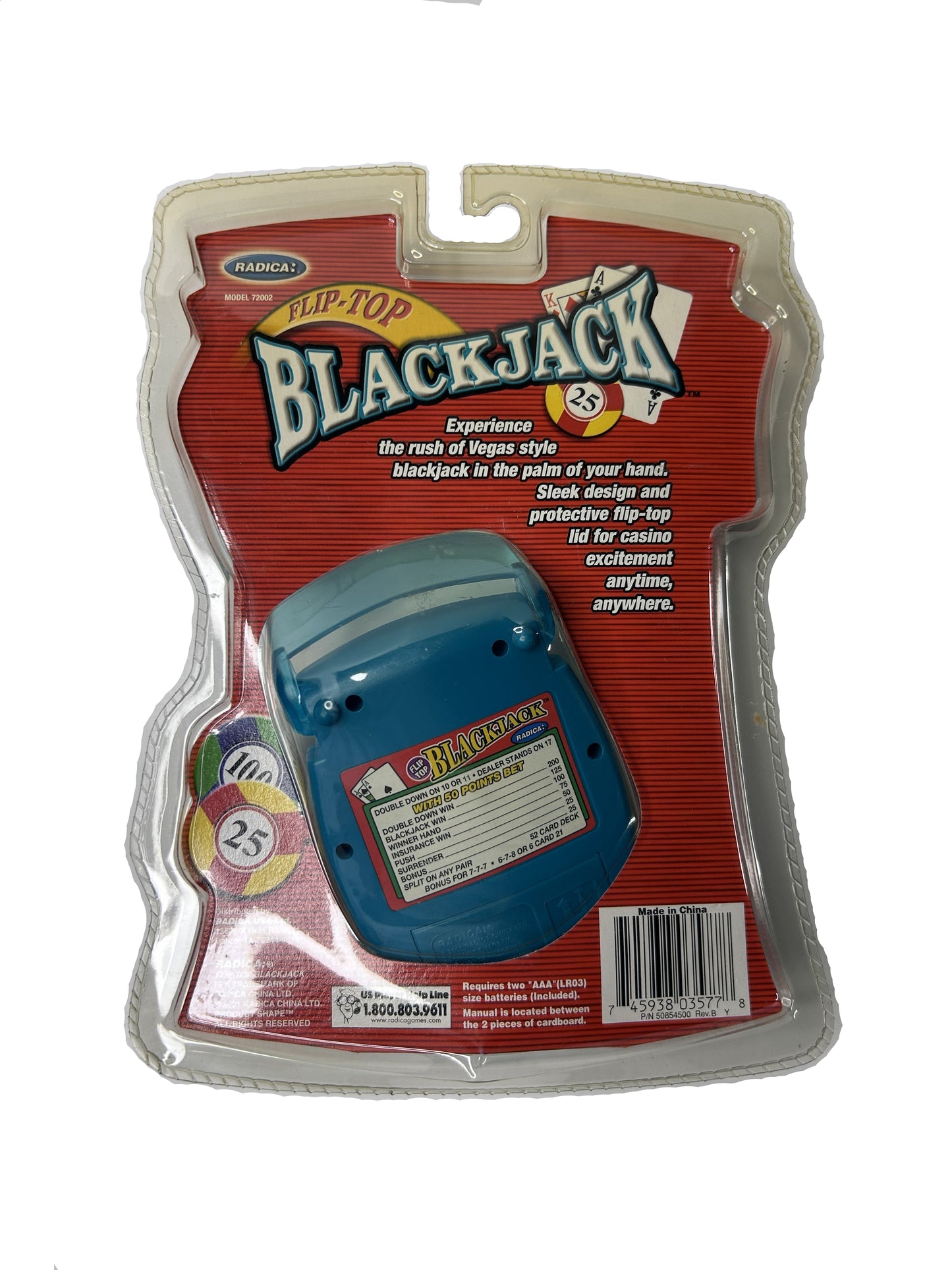 Flip-Top Blackjack - Radica 2001 Handheld Electronic Casino Game (New, Sealed)