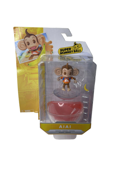 Super Monkey Ball AiAi with Banana Figure - Jakks Pacific Official Sega Licensed Collectible (New, Sealed)