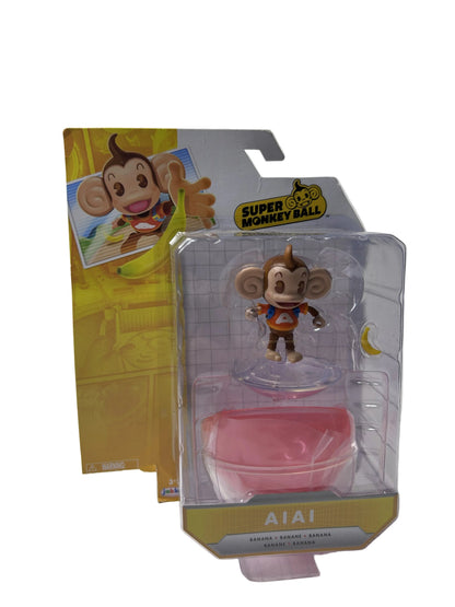 Super Monkey Ball AiAi with Banana Figure - Jakks Pacific Official Sega Licensed Collectible (New, Sealed)