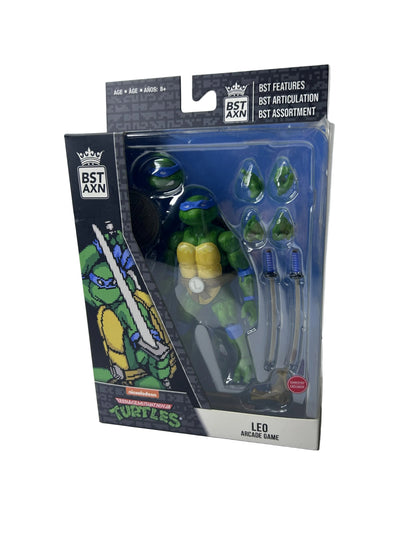 Teenage Mutant Ninja Turtles Leonardo Arcade Game Figure - BST AXN Loyal Subjects Nickelodeon (New, Sealed)