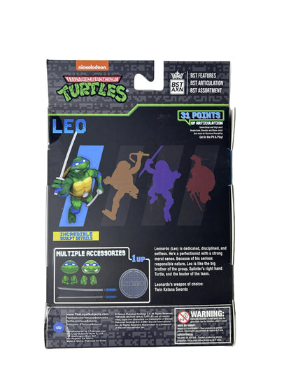 Teenage Mutant Ninja Turtles Leonardo Arcade Game Figure - BST AXN Loyal Subjects Nickelodeon (New, Sealed)