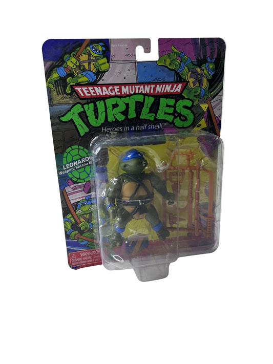 Teenage Mutant Ninja Turtles Leonardo with Weapons Rack Figure - Playmates Toys Nickelodeon (New, Sealed)