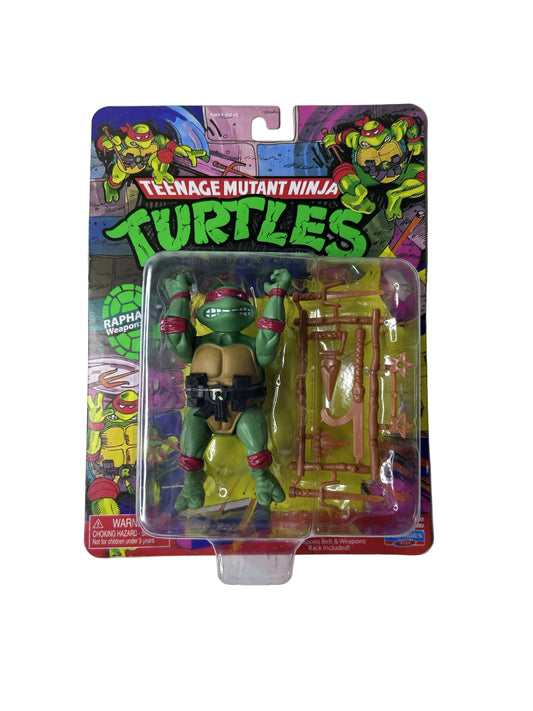 Teenage Mutant Ninja Turtles Raphael with Weapons Rack Figure - Playmates Toys Nickelodeon (New, Sealed)