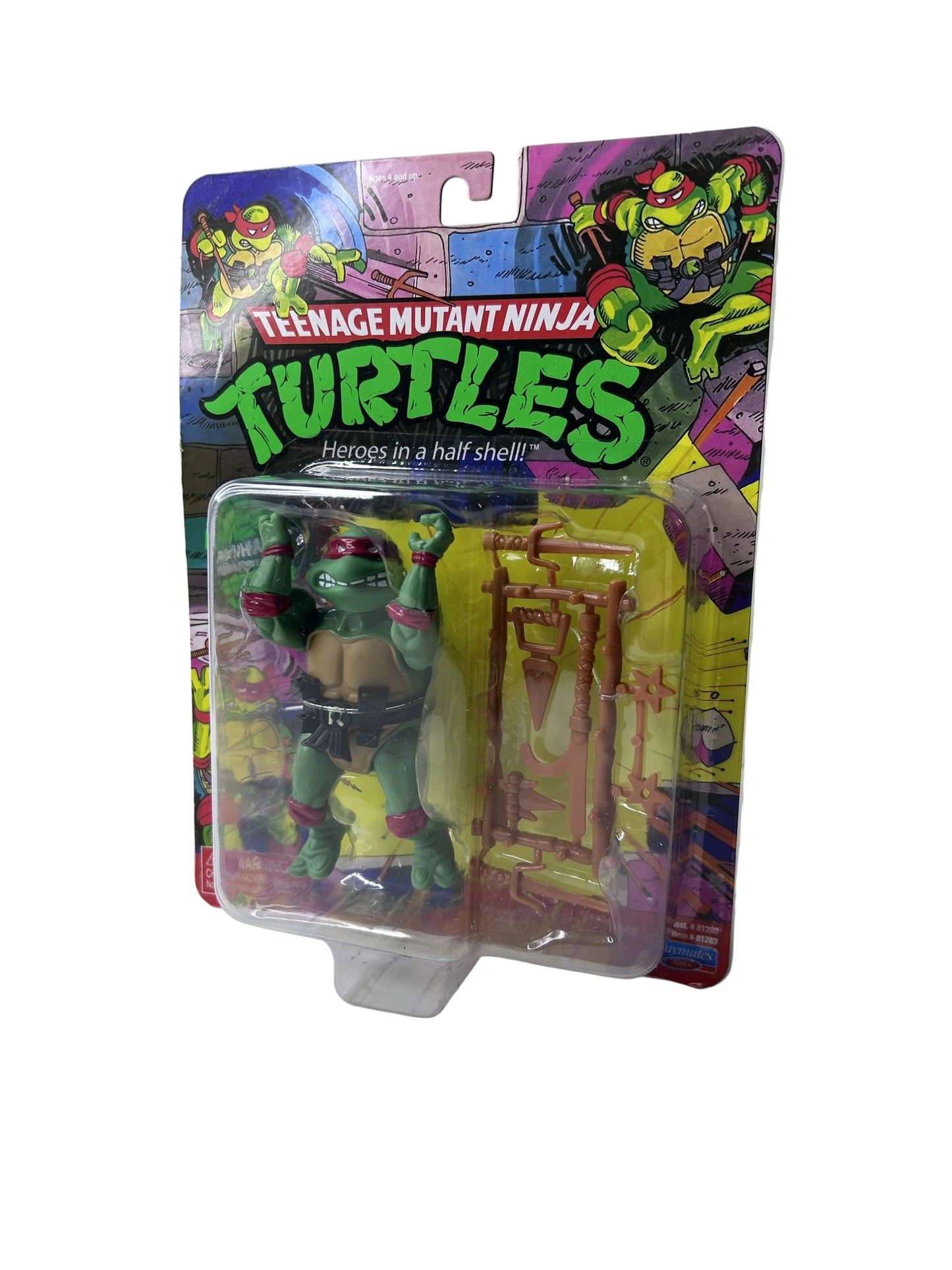 Teenage Mutant Ninja Turtles Raphael with Weapons Rack Figure - Playmates Toys Nickelodeon (New, Sealed)