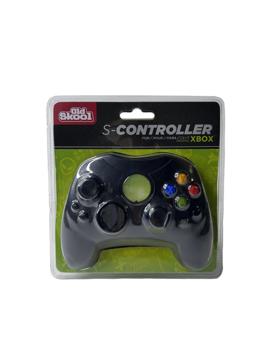 Old Skool S-Controller for Original Xbox - Wired Game Pad Black (New, Sealed)