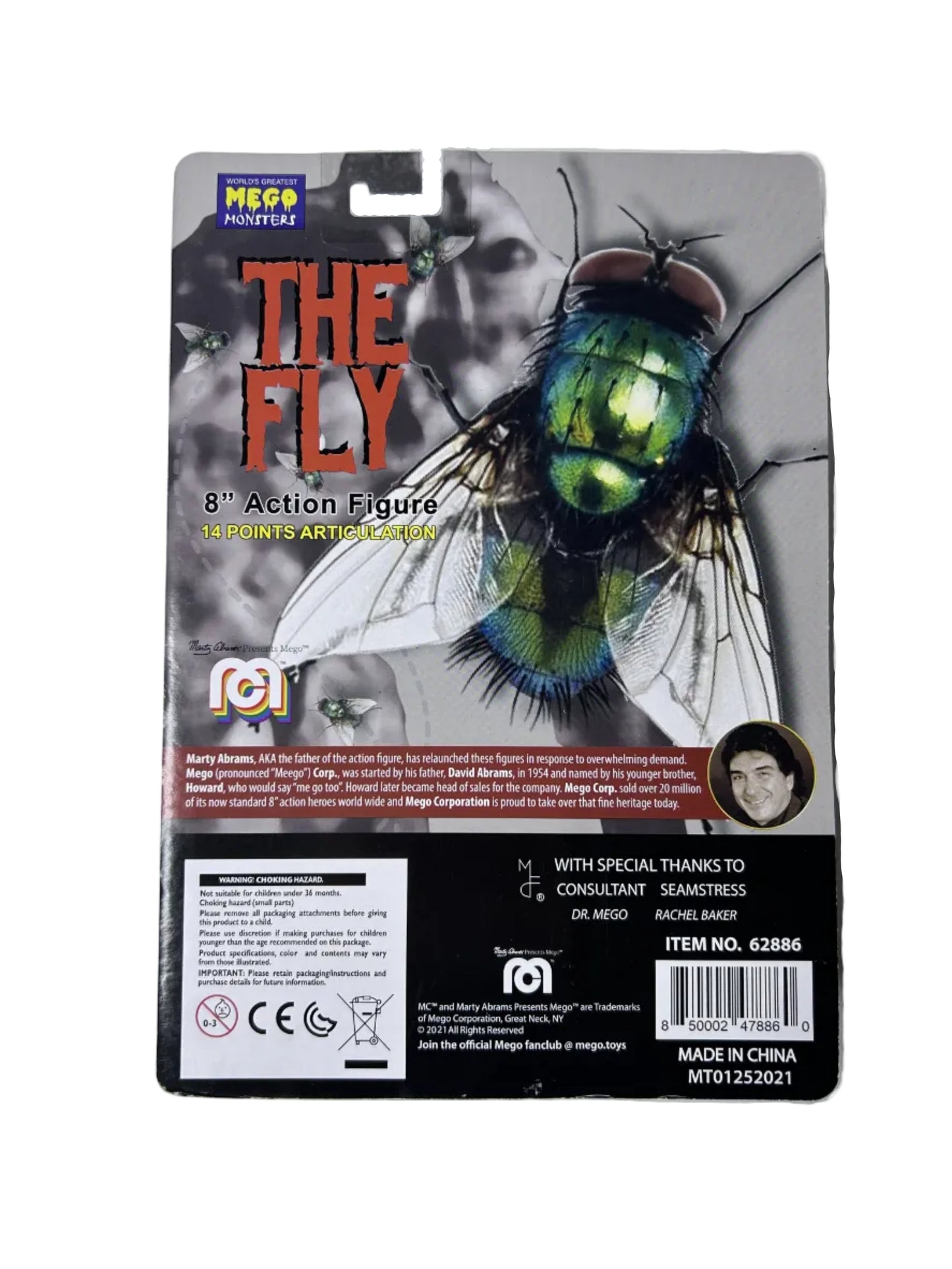 The Fly 8" Action Figure - Mego Monsters - 14 Points Articulation (New, Sealed)