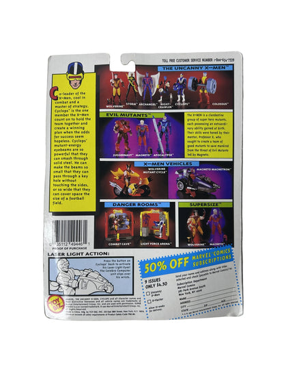Uncanny X-Men Cyclops Laser Light Eyes Action Figure Factory Sealed - Toy Biz Marvel Original Mutant Super Heroes 1993