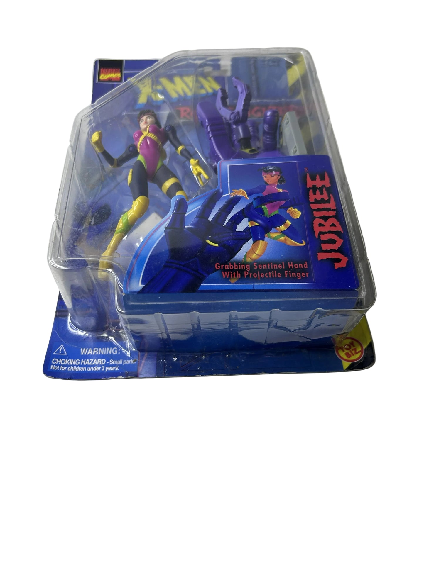 X-Men Robot Fighters Jubilee Action Figure Factory Sealed - Toy Biz Marvel Grabbing Sentinel Hand Projectile Finger 1997