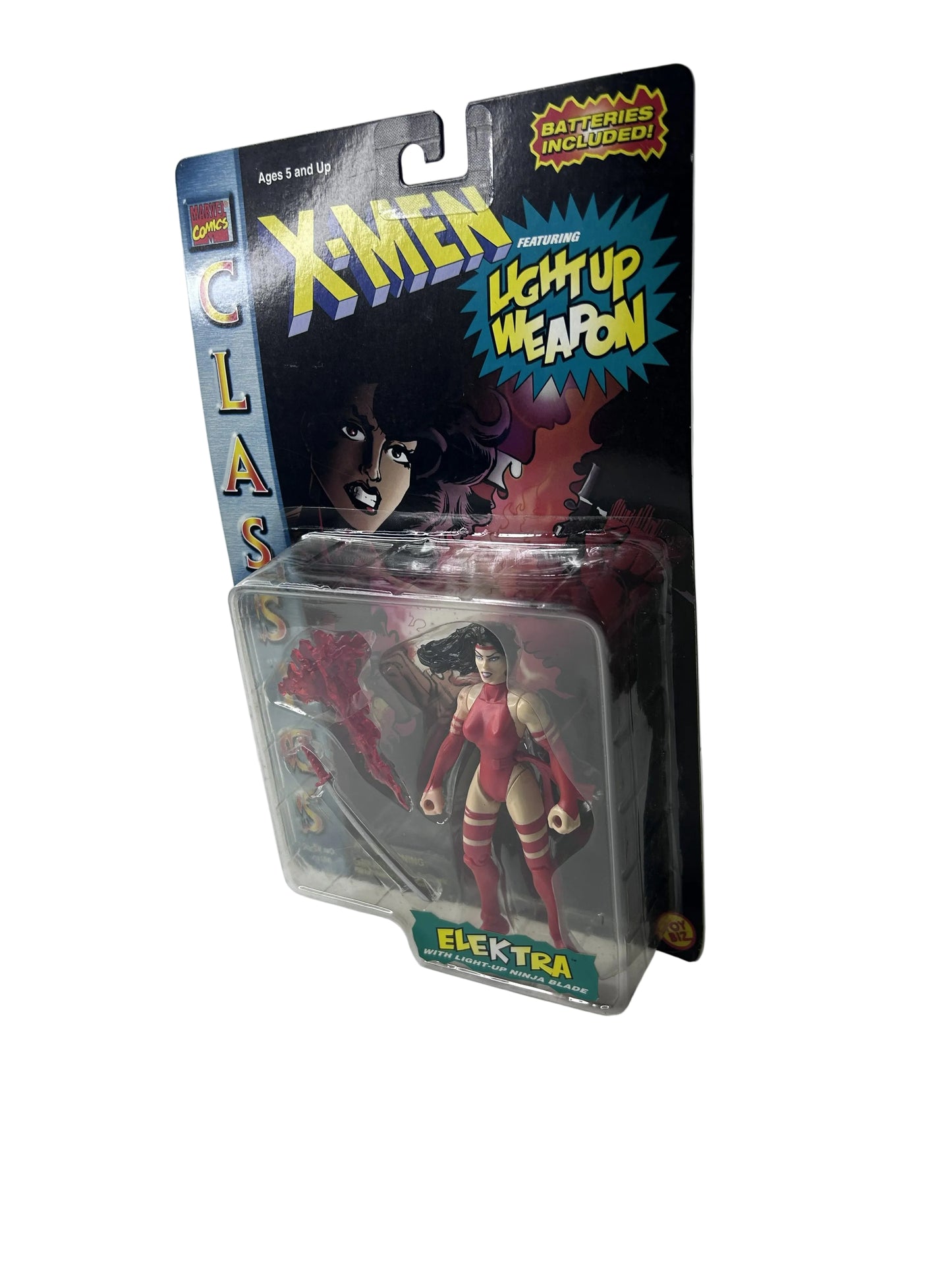 X-Men Classics Elektra Action Figure Factory Sealed - Toy Biz Marvel Light-Up Ninja Blade Batteries Included 1996