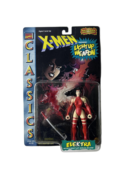 X-Men Classics Elektra Action Figure Factory Sealed - Toy Biz Marvel Light-Up Ninja Blade Batteries Included 1996