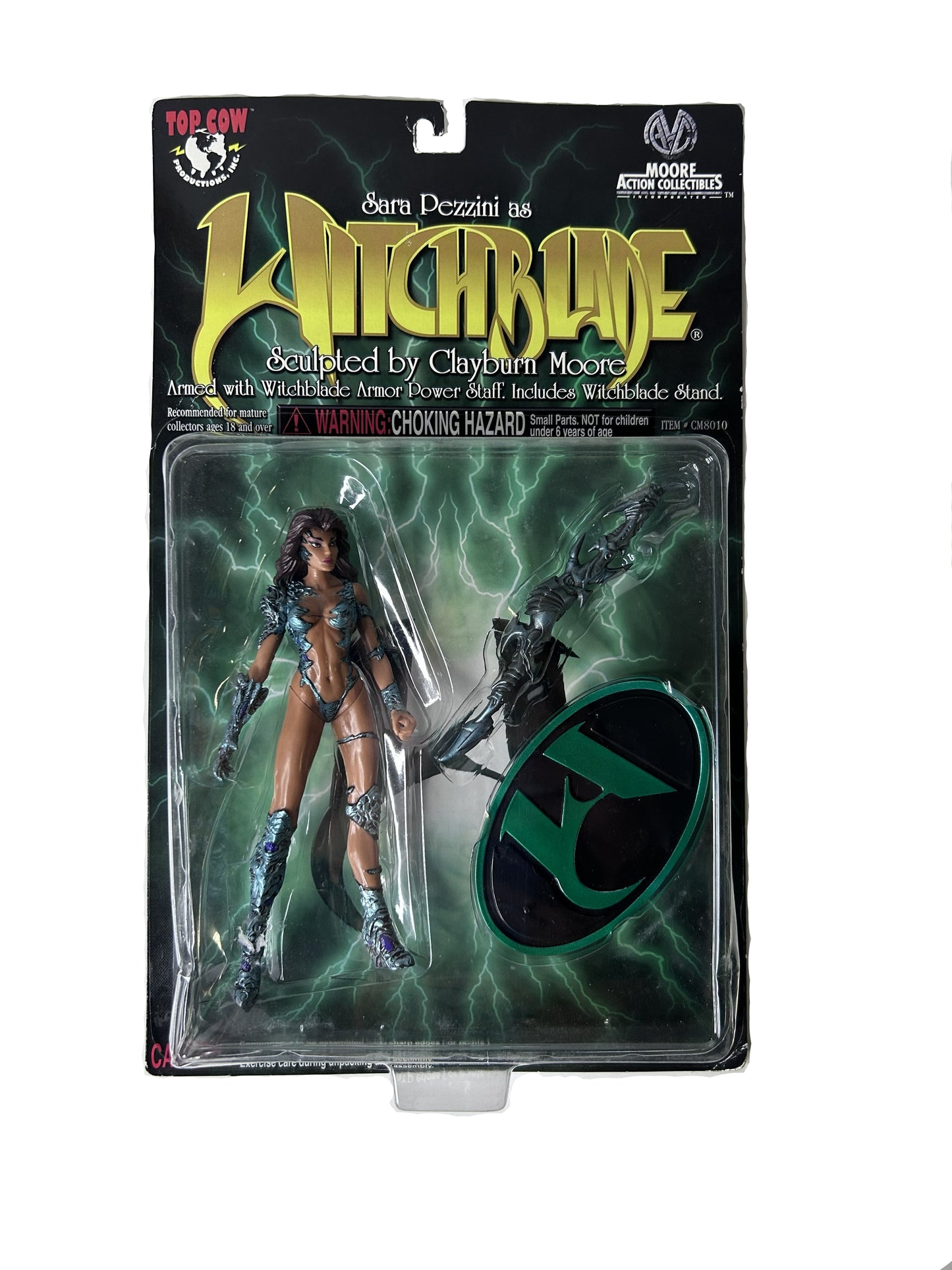 Witchblade Sara Pezzini Action Figure Factory Sealed - Moore Action Collectibles Clayburn Moore Witchblade Armor Power Staff 1998