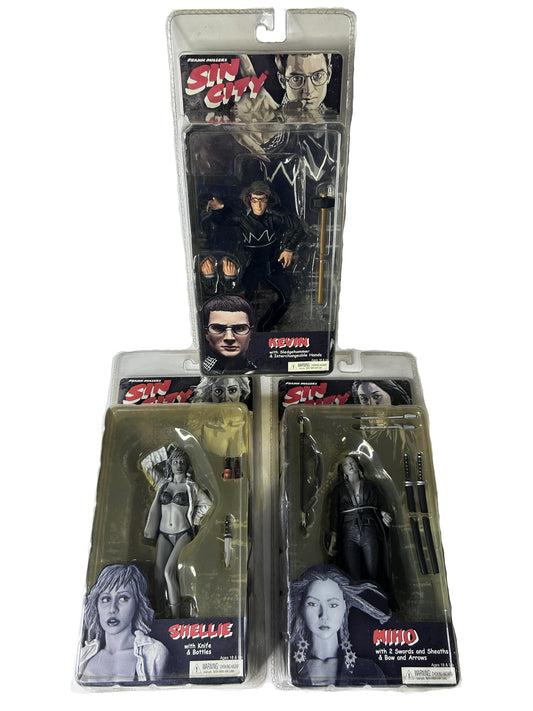 Sin City Series 2 Action Figure Bundle Factory Sealed - NECA Frank Miller Shellie Kevin Miho 3-Pack 2005