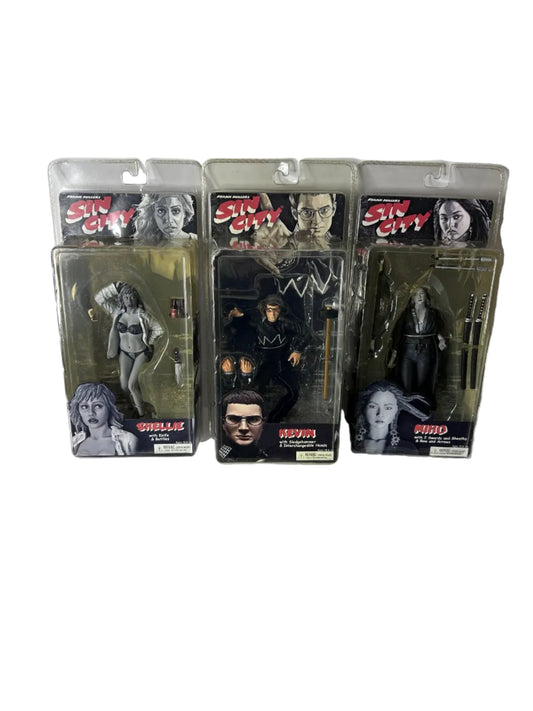 Sin City Series 2 Action Figure Bundle Factory Sealed - NECA Frank Miller Shellie Kevin Miho 3-Pack 2005
