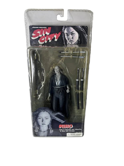 Sin City Miho Action Figure Factory Sealed - NECA Frank Miller Series 2 Swords Sheaths Bow Arrows 2005