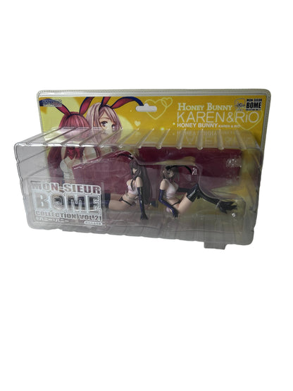 Mon-Sieur BOME Collection Honey Bunny Karen & Rio Figure Factory Sealed - Kaiyodo XEBEC Bunny Girls 2003