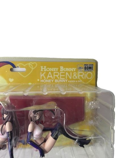 Mon-Sieur BOME Collection Honey Bunny Karen & Rio Figure Factory Sealed - Kaiyodo XEBEC Bunny Girls 2003