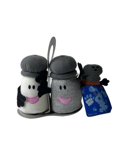 Blue's Clues Plush Salt and Pepper Shaker Set - Nickelodeon - Vintage 1998 - Eden Toys