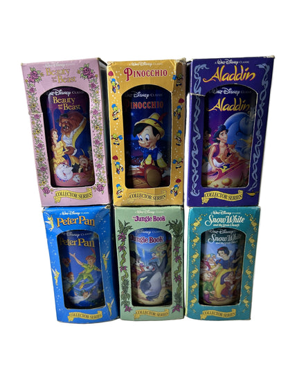 Disney Classics Collector Series Glass Bundle - 6 of 8 Glasses - Burger King/Coca-Cola - Vintage 1990s