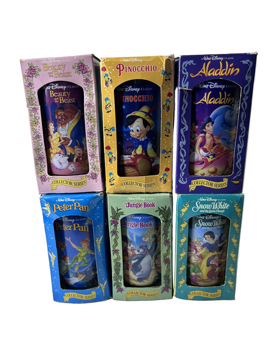Disney Classics Collector Series Glass Bundle - 6 of 8 Glasses - Burger King/Coca-Cola - Vintage 1990s