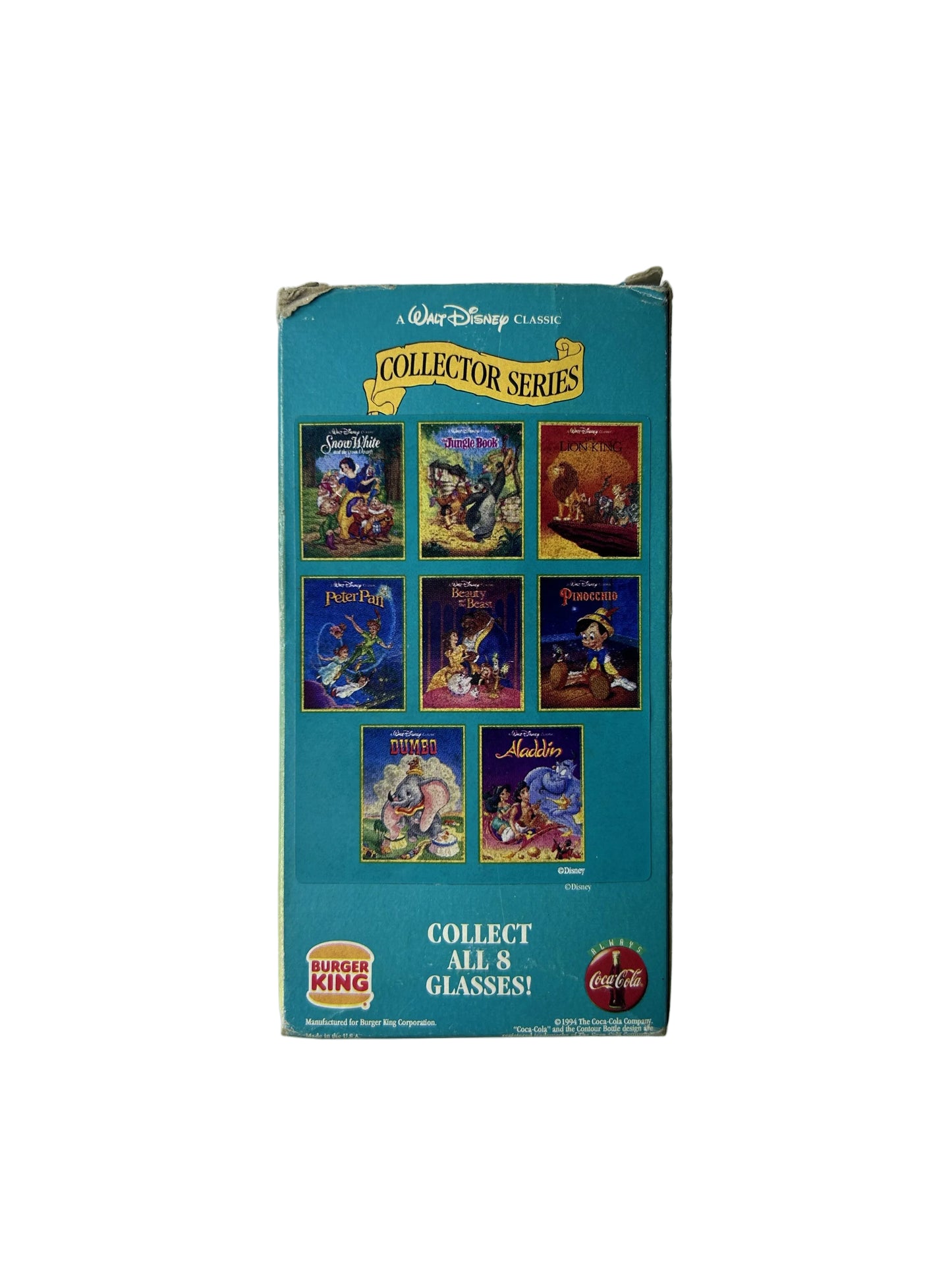 Snow White and the Seven Dwarfs Collector Series Glass - Disney Classics - Burger King/Coca-Cola - Vintage 1994