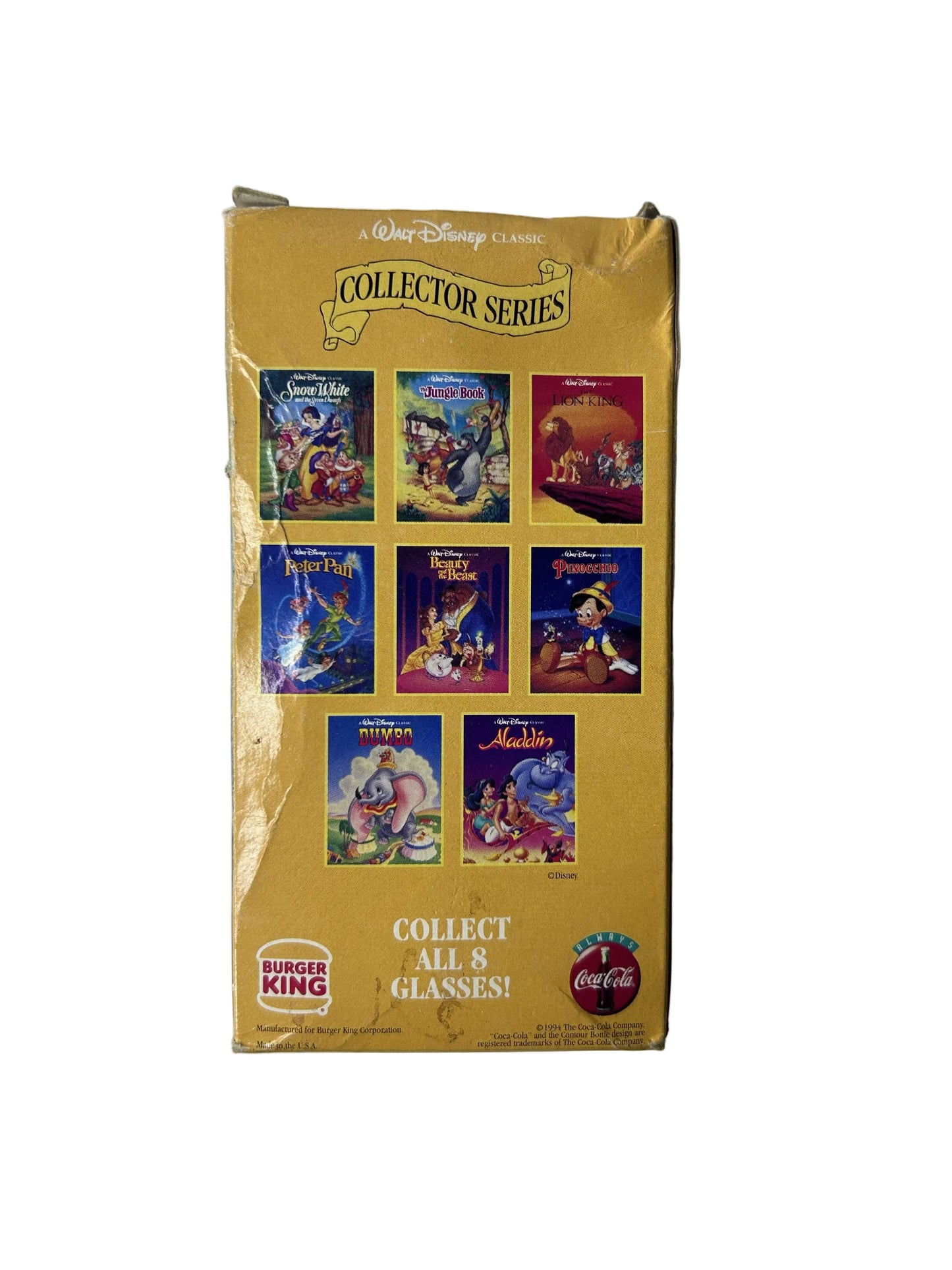 Pinocchio Collector Series Glass - Disney Classics - Burger King/Coca-Cola - Vintage 1994