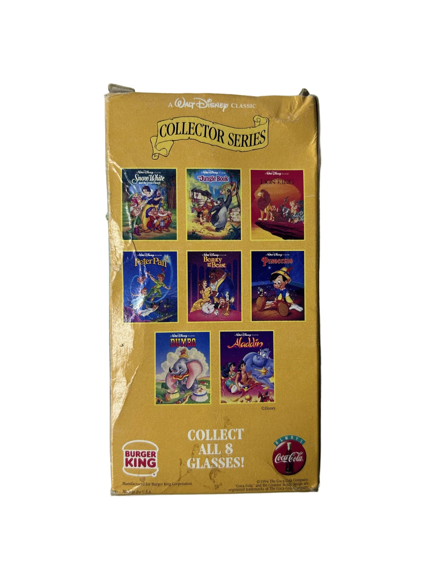 Pinocchio Collector Series Glass - Disney Classics - Burger King/Coca-Cola - Vintage 1994