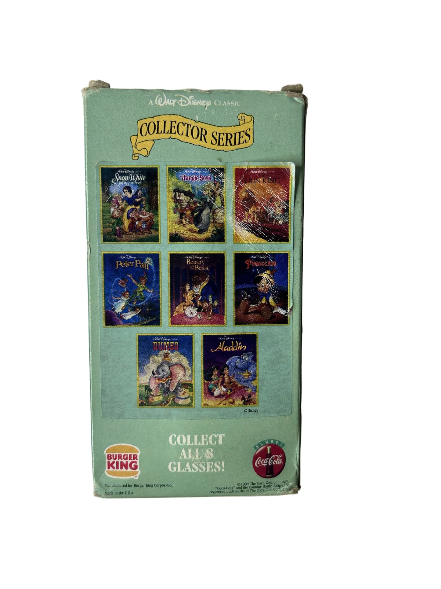 The Jungle Book Collector Series Glass - Disney Classics - Burger King/Coca-Cola - Vintage 1994