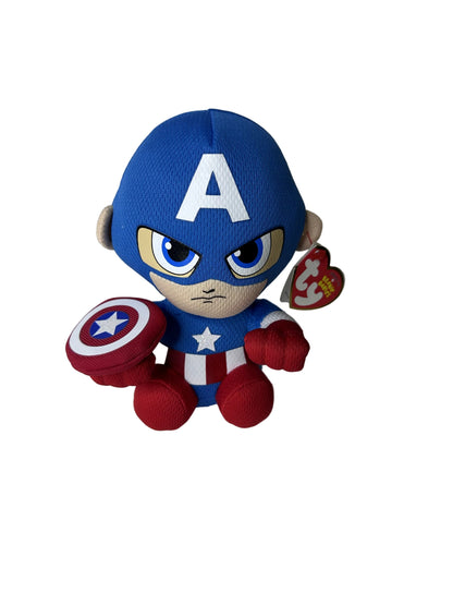 Captain America Ty Beanie Baby Plush - Marvel Avengers - New with Tags