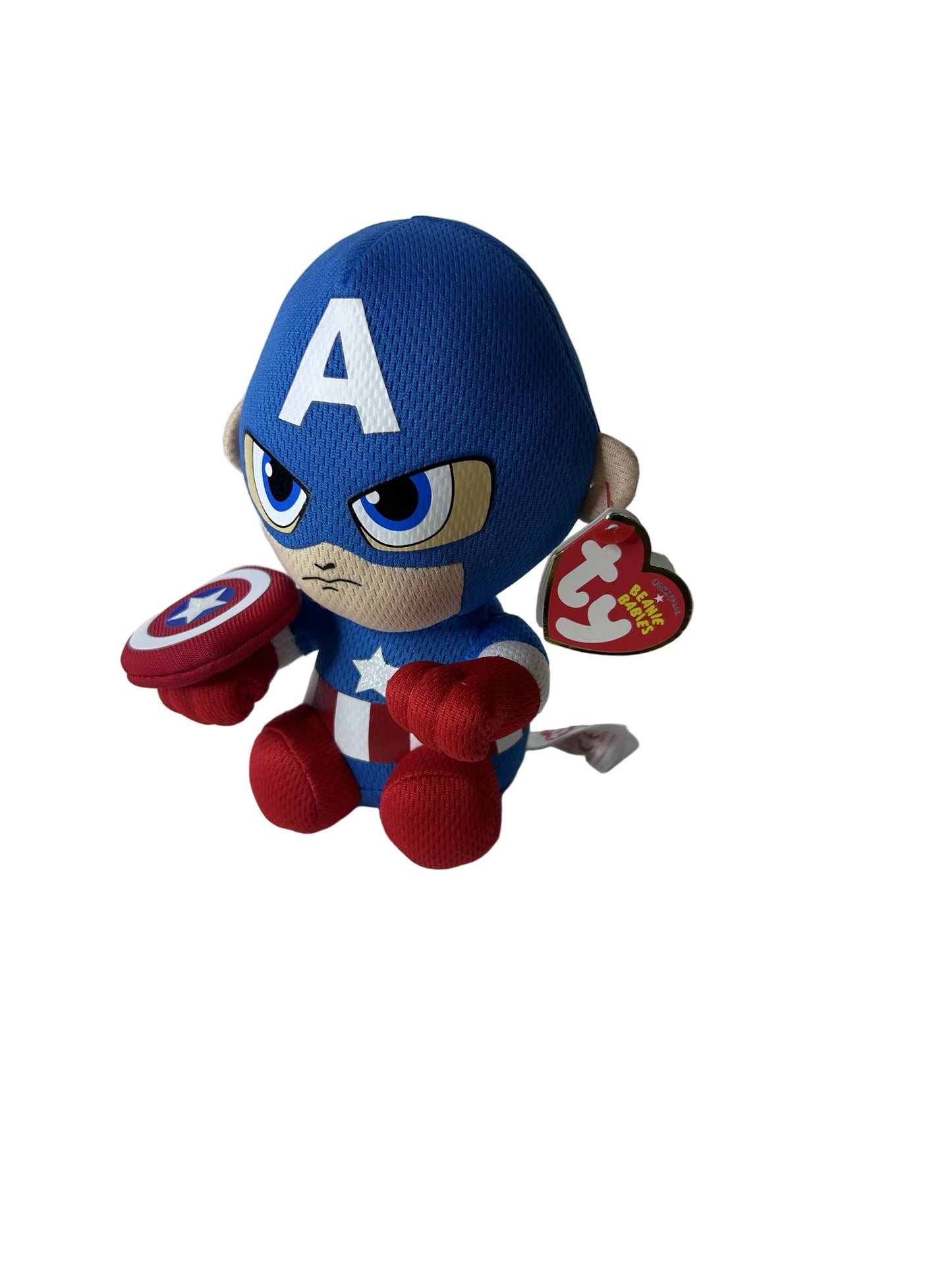 Captain America Ty Beanie Baby Plush - Marvel Avengers - New with Tags